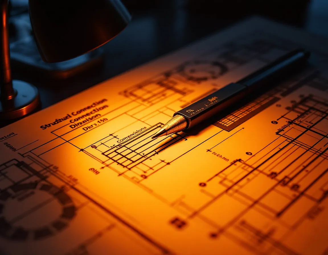 Structural detail sheet with dimensions and a drafting scale